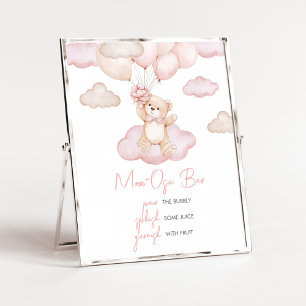 Roze Baby Beer Ballon Baby shower Mom Osa Bar Poster