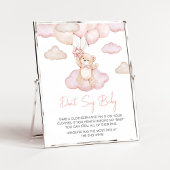 Roze Baby Beer Ballon Baby shower Zeg geen Baby Poster