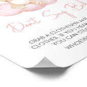 Roze Baby Beer Ballon Baby shower Zeg geen Baby Poster (Hoek)