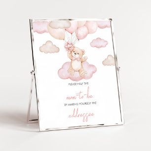 Roze Baby Beer Ballon BabyShower Envelope Station Poster