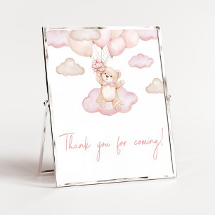 Roze Baby Beer Ballon Bedankt voor uw komst Poster