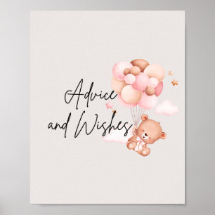 Roze Baby Beer & Ballonnen Advies & Wensen Poster