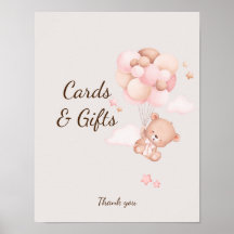 Roze Baby Beer & Ballons Baby shower Custom Sign