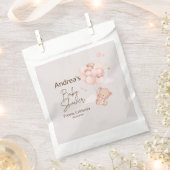 Roze Baby Beer & Balloons Baby shower Bedankzakje (Geknipt)