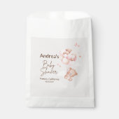 Roze Baby Beer & Balloons Baby shower Bedankzakje (Voorkant)