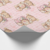 Roze Baby Beer Cadeaupapier (Hoek)
