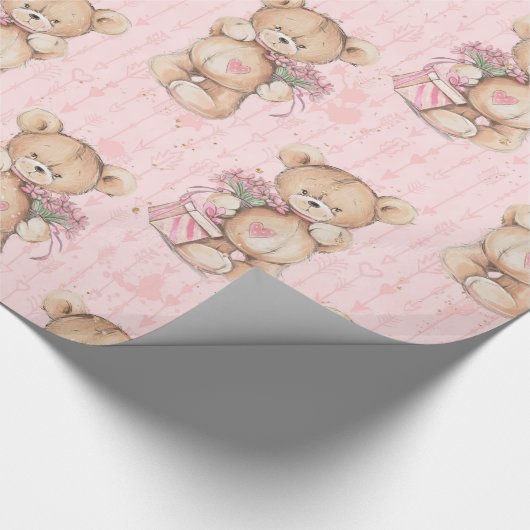 Roze Baby Beer Cadeaupapier (Hoek)