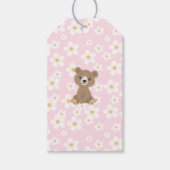 Roze Baby Beer Floral Daisy Cadeaulabel (Voorkant)