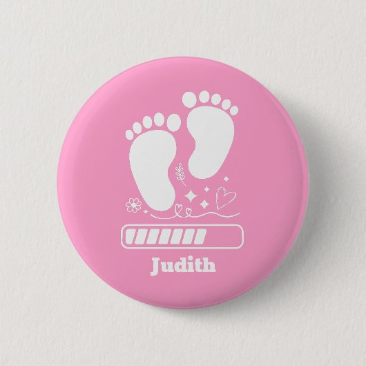 Roze Baby-belasting Ronde Button 5,7 Cm (Voorkant)