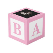Roze Baby blok Sonogram Zwangerschap Keepsake Foto Kubus (Voorkant hoekig)