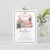 Roze Baby Bloom Douche Uitnodiging (Staand voorkant)