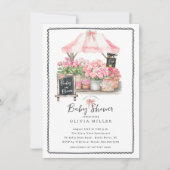 Roze Baby Bloom Douche Uitnodiging (Voorkant)