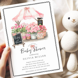 Roze Baby Bloom Douche Uitnodiging