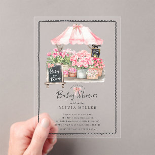 Roze Baby Bloom Douche Uitnodiging
