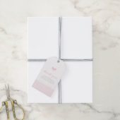 Roze baby boeg baby shower cadeaulabel (Met Touw)