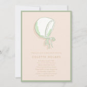Roze Baby Bonnet Baby shower Invitation Save The Date (Voorkant)