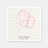 Roze Baby Bonnet Dop Papier Servet (Voorkant)