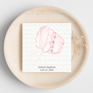Roze Baby Bonnet Dop Papier Servet
