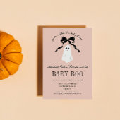 Roze Baby Boo Ghost Halloween Baby shower Kaart