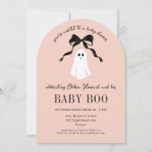 Roze Baby Boo Ghost Halloween Baby shower Kaart (Voorkant)