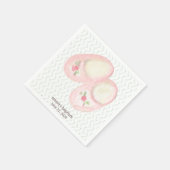 Roze Baby Booties Doop Papieren servet (Hoek)