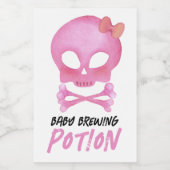 Roze Baby Brewing Potion Halloween Baby shower Wijn Etiket (Enkel label)