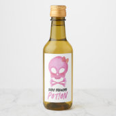 Roze Baby Brewing Potion Halloween Baby shower Wijn Etiket (Voorkant)