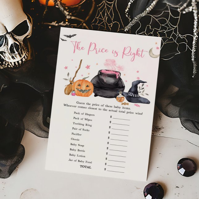 Roze Baby brouwt de prijs is het juiste spel (Baby is Brewing Baby Shower The Price is Right Game)