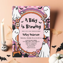 Roze Baby brouwt Halloween Baby shower