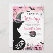 Roze Baby brouwt Halloween Baby shower