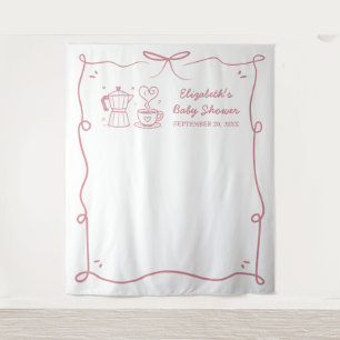 Roze Baby Brouwt Koffie Baby Shower Wandkleed