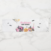 Roze Baby brouwt pompoen Halloween Baby shower Waterfles Etiket (Enkel label)
