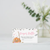 Roze Baby brouwt Schattigee Halloween Luier Raffle Informatiekaartje (Staand voorkant)