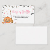 Roze Baby brouwt Schattigee Halloween Luier Raffle Informatiekaartje (Voorkant / Achterkant)