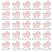 Roze Baby Buggy Baby shower Stickers (Voorkant)