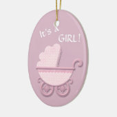 Roze Baby Buggy Sjabloon Keramisch Ornament (Links)