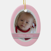 Roze Baby Buggy Sjabloon Keramisch Ornament (Achterkant)