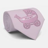 roze baby buggy stropdas (Opgerold)