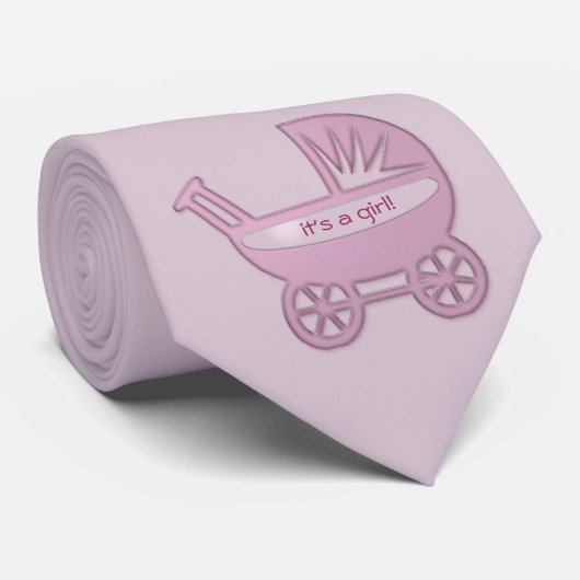 roze baby buggy stropdas (Opgerold)