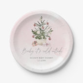 Roze baby buiten papieren bordje (Voorkant)