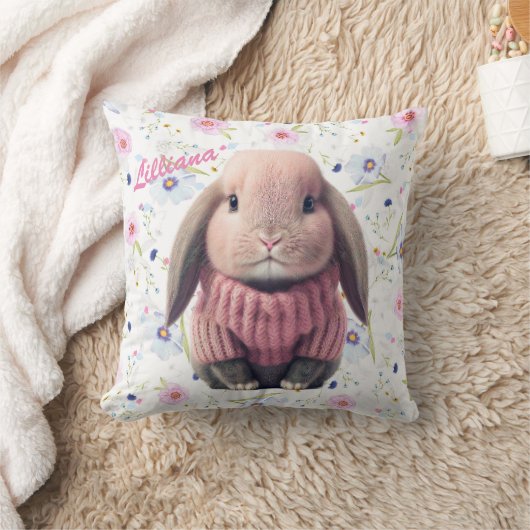 Roze Baby Bunny Sierkussen (Deken)