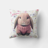 Roze Baby Bunny Sierkussen (Achterkant)