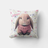 Roze Baby Bunny Sierkussen (Voorkant)