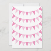 Roze Baby Bunting Doop Uitnodiging (Achterkant)