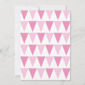 Roze Baby Bunting Doop Uitnodiging (Achterkant)