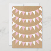 Roze Baby Bunting Doop Uitnodiging (Achterkant)