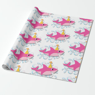 Roze baby cadeaupapier