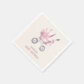Roze Baby Carriage Baby shower Servet (Hoek)