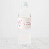 Roze  Baby Carriage Baby shower Waterfles Etiket (Voorkant)