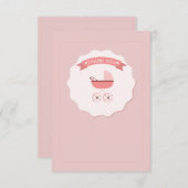 Roze Baby Carriage Bedankt Notecard Kaart (Voorkant / Achterkant)